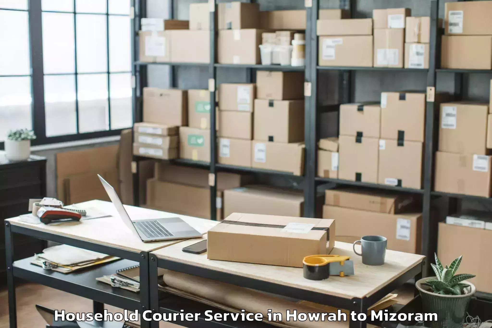 Book Howrah to Serchhip Household Courier Online